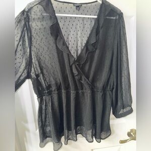 Torrid Chiffon Sheer Wrap Blouse